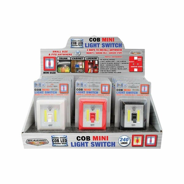 Blazing Ledz COB Mini Manual Battery Powered LED Light Switch, 12PK BL6245